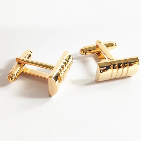 Heren Minimalistisch Koper Manchetknoppen Frans Zakelijk Hemd Metalen Gestreifte Manchetknöpfe Luxe Casual Pak Accessoires