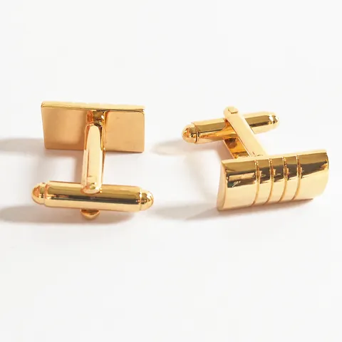 Heren Minimalistisch Koper Manchetknoppen Frans Zakelijk Hemd Metalen Gestreifte Manchetknöpfe Luxe Casual Pak Accessoires