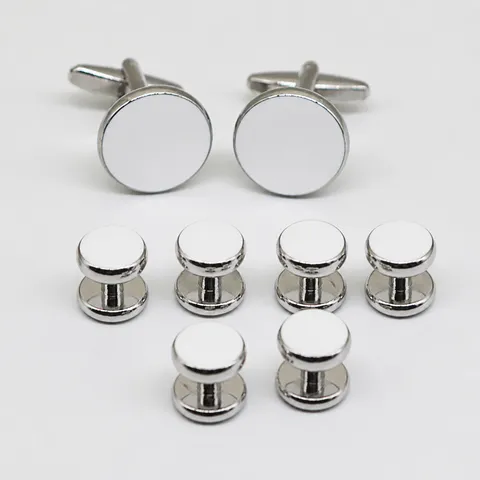 Minimalistische Koperen Manchetknopen En Hemdknoppen Set Voor Heren Zakelijk Pak Sieraden
