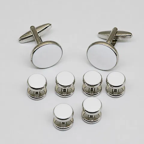 Minimalistische Koperen Manchetknopen En Hemdknoppen Set Voor Heren Zakelijk Pak Sieraden