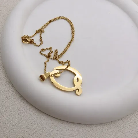Roestvrij staal Letter Hanger Halsketting Verguld Initiaal Alfabet Choker Minimalistische Sieraden Cadeau Voor Vrouwen Mannen