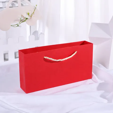 Red Retro Flip Gift Box Hard Cardboard Rectangle Packaging Box For Souvenir Comb Jewelry Gift Storage Box