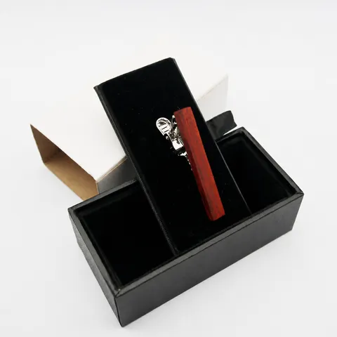 Heren Zakelijke Dasclip Koper Gegalvaniseerd Houtstructuur Dasbalk Met Geschenkdoos Mode Pak Hemd Accessoires Cadeau