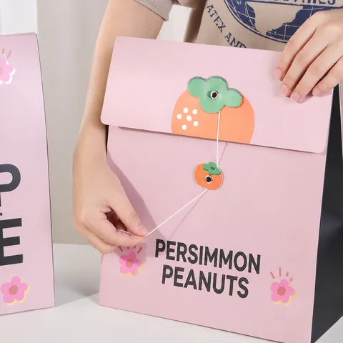 Creative Cartoon Cardstock Document Bag Cute Persimmon File Folder Office Stationery Storage Bag Gift Wrapping Bag