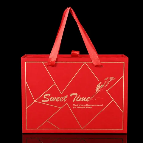 Traditional Chinese Style Wedding Candy Gift Box Drawer Design With Ribbon Sweet Time Decorative Packaging Box For Party