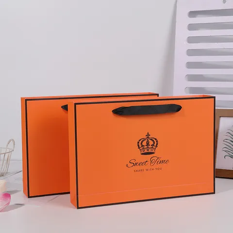 Thickened Cardboard Gift Bag Packaging Tote Bag For Clothing Store Party Favor Shopping Wrapping Gift Bag