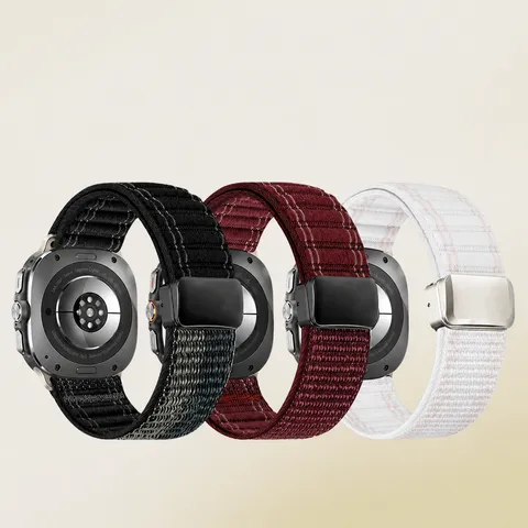 Λουράκι Ρολογιού από Νάιλον για Samsung Galaxy Watch Ultra Μαγνητικό Κούμπωμα Μοτίβο Κύματος Υφαντό Sport Loop