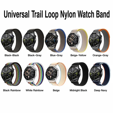 Universal Nylon Woven Watch Band For Smartwatch Replacement Strap Breathable Sport Wristband Accessories Daily Wear