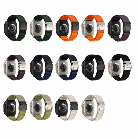 Alpine Loop Cinturino in Nylon Intrecciato Per Smartwatch Serie Ultra Traspirante Fibbia in Metallo Cinturino di Ricambio