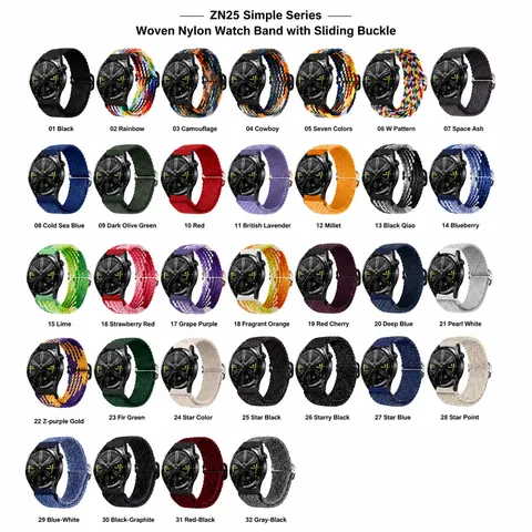 Cinturino Smartwatch Universale in Nylon Tessuto Fibbia Scorrevole Cinturino di Ricambio Regolabile Per Accessori Orologio Sportivo