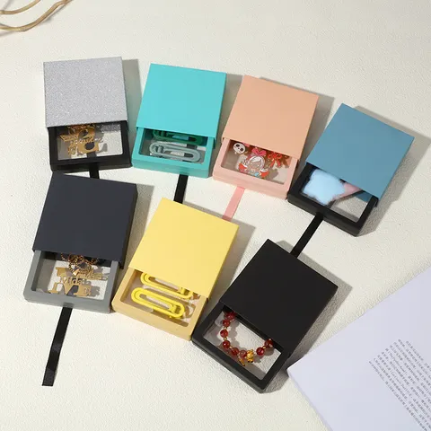 Transparent Film Floating Jewelry Display Box Anti Oxidation Storage Case Necklace Ring Gift Packaging Box