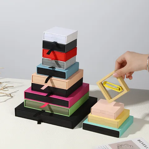 Transparent Film Floating Jewelry Display Box Anti Oxidation Storage Case Necklace Ring Gift Packaging Box