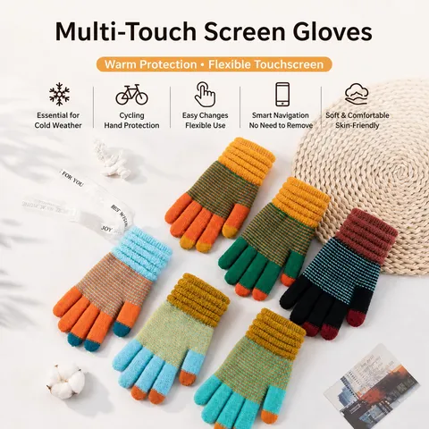 Winter Verdickte Warme Strickhandschuhe Für Damen Herren Kunstkaschmir Touchscreen Thermische Handschuhe