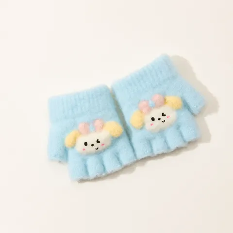 Süße Cartoon Tier Kinder Halbfinger Handschuhe Winter Warmer Strick Fäustlinge Für Kleinkinder Baby Jungen Und Mädchen Tägliche Outdoor Kleidung