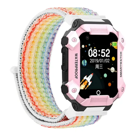 Nylon Geweven Horlogeband Lus Band Vervanging Polsband Voor Kinderen Smartwatch Ademend Verstelbaar Sport