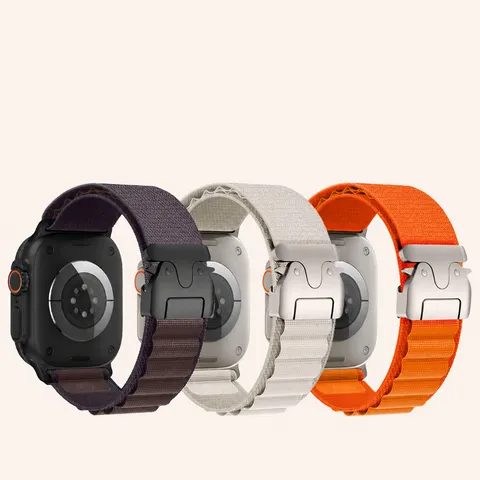Alpine Loop Cinturino in Nylon Intrecciato Per Smartwatch Serie Ultra Traspirante Fibbia in Metallo Cinturino di Ricambio