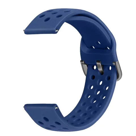 Universal Silicone Smart Watch Band Replacement Strap With Breathable Holes And Metal Buckle For Huawei Samsung