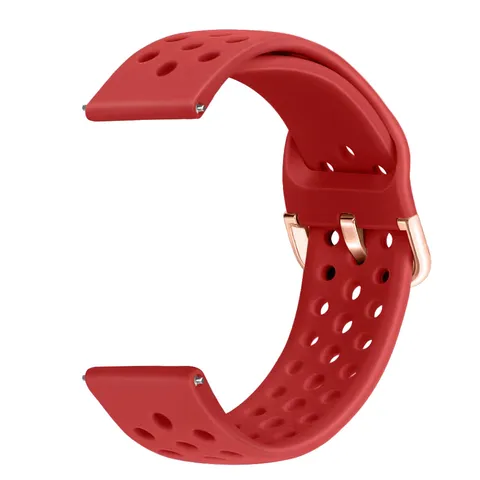 Universal Silicone Smart Watch Band Replacement Strap With Breathable Holes And Metal Buckle For Huawei Samsung