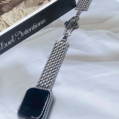 Metal Replacement Strap For Apple Watch Dragon Pattern Stainless Steel Watch Band Compatible With Smartwatch Accessories