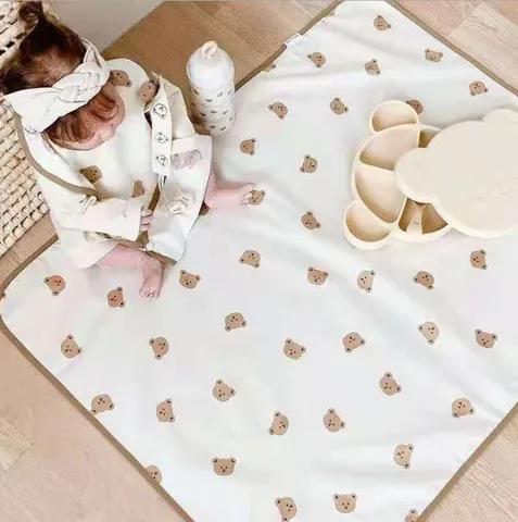 Baby Waterproof Urine Isolation Pad Korean Style Cartoon Printed Washable Breathable Large Size Infant Bed Mat