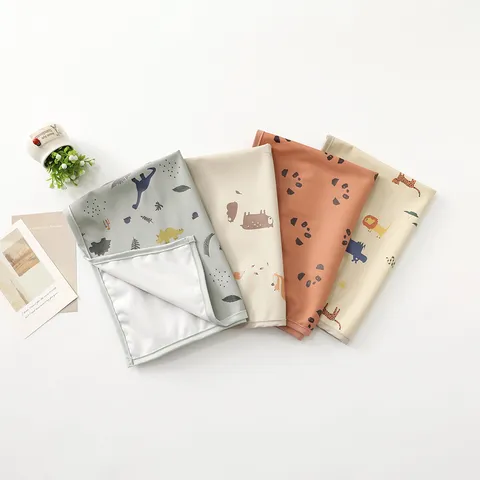 Kinder PU Wasserdichte Urinisolierungsmatte Baby Windelwechselmatte Nordischer Cartoon Druck Krabbelmatte Kleinkind Bettschutz