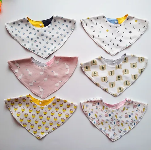 Soft Cotton Baby Bibs Newborn Cartoon Printed Saliva Towel Cute Infant Feeding Bib Toddler Accessories