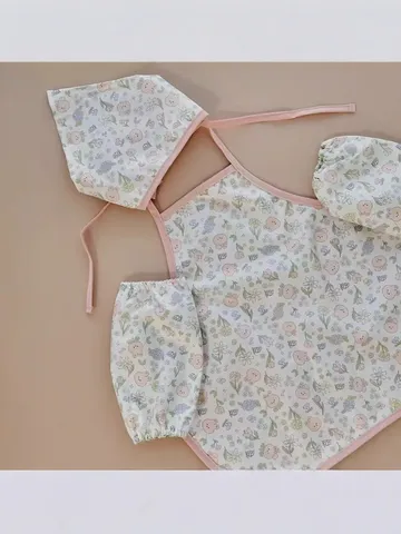 Bavaglino Impermeabile Manica Lunga Neonato Grembiule da Disegno per Bambini Motivo Orso Cartone Animato Vestiti per l'Alimentazione del Bambino