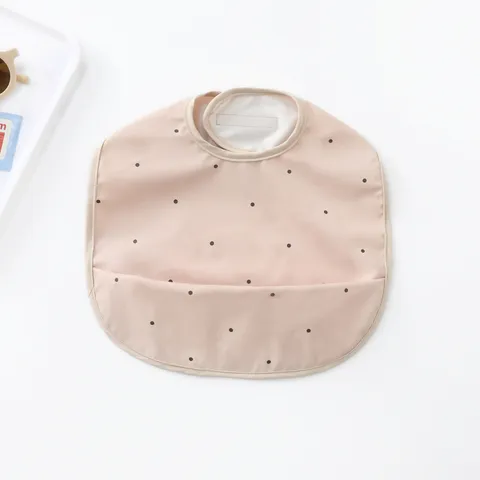 Waterproof Baby Bibs Cute Cartoon Animal Print PU Toddler Feeding Bibs with Catch All Pocket Infant Eating Apron