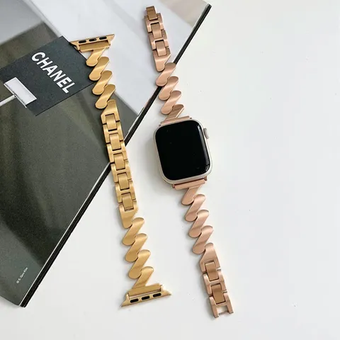 Z-Shaped Möbius Metal Watch Band For Apple Watch Zinc Alloy Replacement Strap Luxury Fashion Smartwatch Wristband