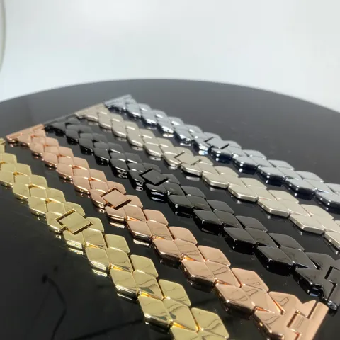 Zinklegering Ruitjesketting Smartwatch Band Metalen Vervangende Band Compatibel Met Apple Watch Series Ultra SE