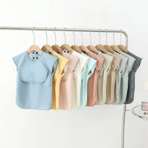 Baby Waterproof Short Sleeve Bibs Toddler Anti-Dirty Feeding Clothes Unisex Infant Soft Breathable Reusable Apron