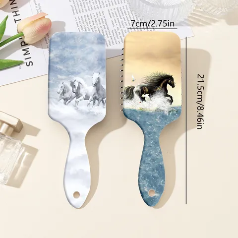 ABS Air Cushion Hair Brush Running Horse Pattern Anti-Static Scalp Massage Hairbrush Comb