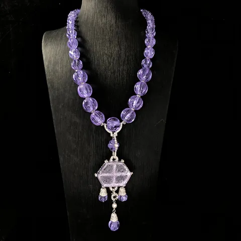 Conjunto De Collar Y Pendientes De Abalorios De Vidrio Vintage Con Incrustación De Strass Colgante Geométrico Joyería Mujer