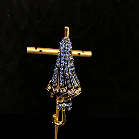 Fashion Alloy Rhinestone Umbrella Brooch Bowknot Suit Shirt Lapel Pin Elegant Women Jewelry Gift