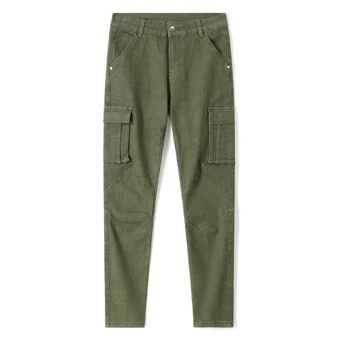 Herren Casual Cargo Jeans Mehrentaschen Straight Leg Stretch Denim Hose