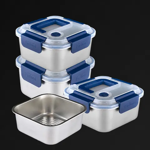Portapranzo in Acciaio Inossidabile Grande Capacità Contenitore Ermetico con Manico Scatola Bento Portatile per Picnic