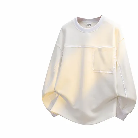 Herren Casual Kaninchenfell Mischung Kapuzenpullover Langarm Pullover Mit Tasche Und Dekorativen Linien