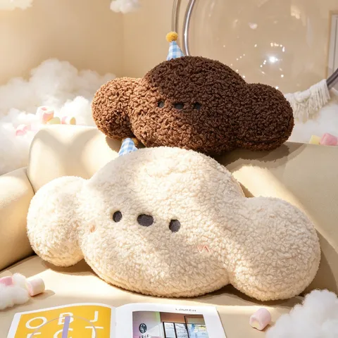 Cojín Decorativo de Felpa con Forma de Nube Lindo Cojín Suave Relleno Para Sofá Cama Sala de Estar Decoración del Hogar Regalo