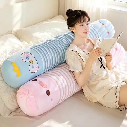 Cartoon Long Body Pillow Cute Animal Sleeping Pillow Soft Polyester Ice Silk Side Sleeper Pillow For Bed Home
