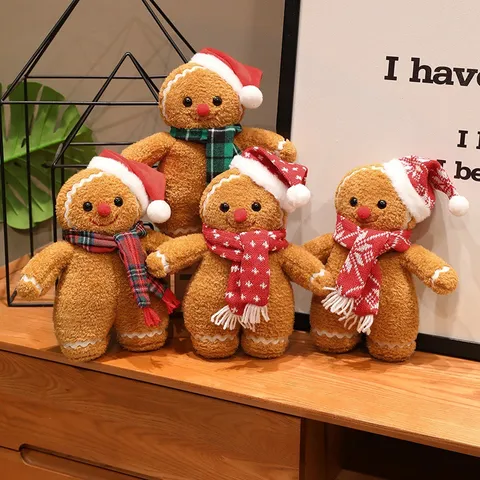 Omino di Pan di Zenzero di Natale Cuscino di Peluche Bambola Festival Decorazione Casa Divano