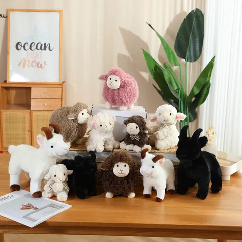 Simulazione Simpografica Piccola Pecora Peluche Morbido Animale Impagliato Cartone Animato Bambola Ciondolo Regalo