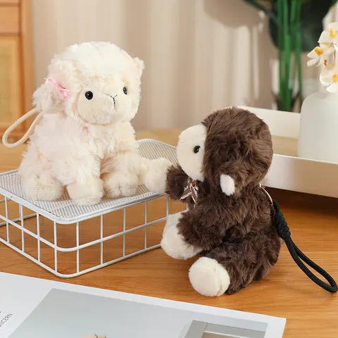 Simulazione Simpografica Piccola Pecora Peluche Morbido Animale Impagliato Cartone Animato Bambola Ciondolo Regalo