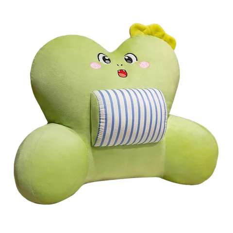 Cute Cartoon Lumbar Pillow Polyester Waist Support Cushion Soft Plush Office Bed Sleeping Pillow Cute Style