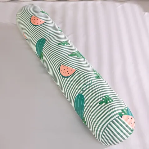Cuscino Cilindrico Lungo in Seta di Ghiaccio Raffreddamento Estivo Carino Stampa Frutta Animale Letto Gamba Bloccaggio Sonno Laterale Cuscino per il Corpo Biancheria da Letto