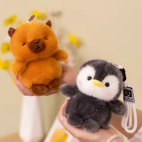 Ciondolo Bambola Peluche Animale Cartone Animato Carino Bradipo Pinguino Elefante Procione Capibara Peluche Portachiavi Ciondolo Borsa