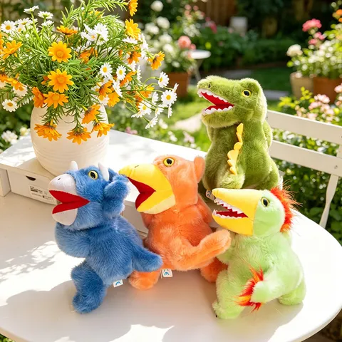Cute Cartoon Dinosaur Slap Bracelet Plush Toy Stuffed Animal Wrist Band Gift