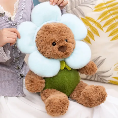 Carino Orso Floreale Giocattolo di Peluche Orsacchiotto Morbido Cuscino Bambola Regalo