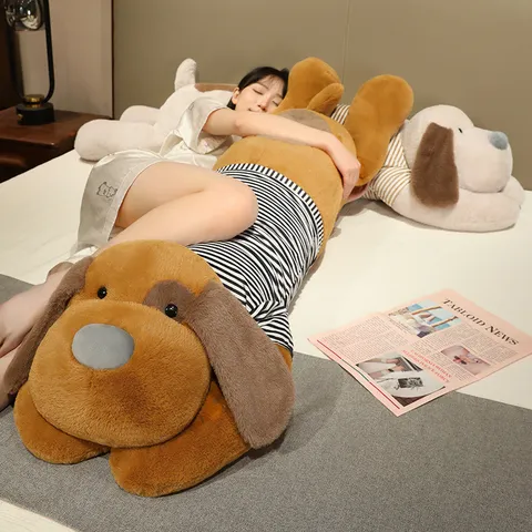Dressed Dog Long Body Polyester Plush Pillow Cute Stuffed Animal Toy Soft Sleeping Leg Pillow Bedside Sofa Cushion