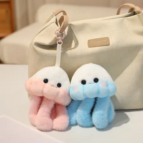 Cute Plush Octopus Pendant Soft Stuffed Doll Keychain Bag Hanging Ornament Cartoon Animal Toy Gift For Women Girls