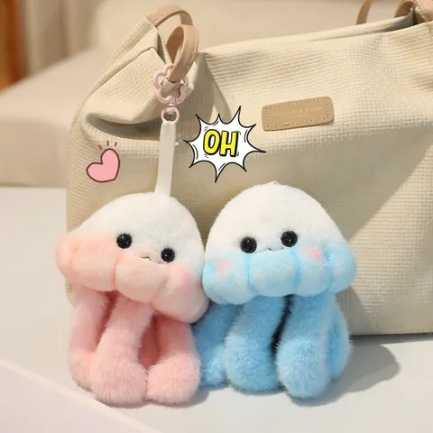 Cute Plush Octopus Pendant Soft Stuffed Doll Keychain Bag Hanging Ornament Cartoon Animal Toy Gift For Women Girls